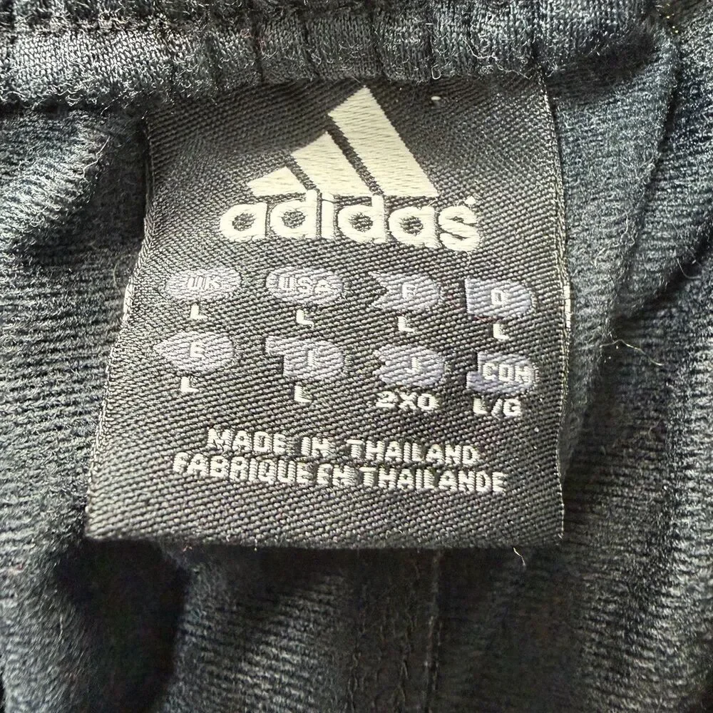 Vintage Y2K Adidas Tear Away Track Pants Mens Large Black Three Stripe 34x31